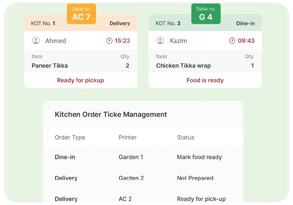 restaurant billing system saudi arabia with KOT printing